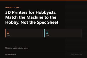Key figures for 3D Printers for Hobbyists: Match the Machine to the Hobby, Not the Spec Sheet: 1 FDM, 1 resin.