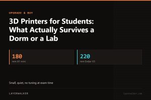 Key figures for 3D Printers for Students: What Actually Survives a Dorm or a Lab: 180 mm A1 mini, 220 mm Ender V3.