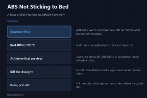 ABS Not Sticking to Bed — A heat problem before an adhesion problem