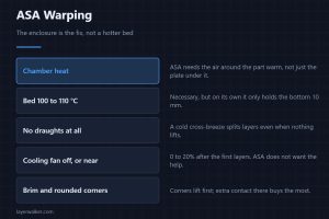 ASA Warping — The enclosure is the fix, not a hotter bed