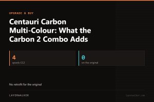Key figures for Centauri Carbon Multi-Colour: What the Carbon 2 Combo Adds: 4 spools CC2, 0 on the original.