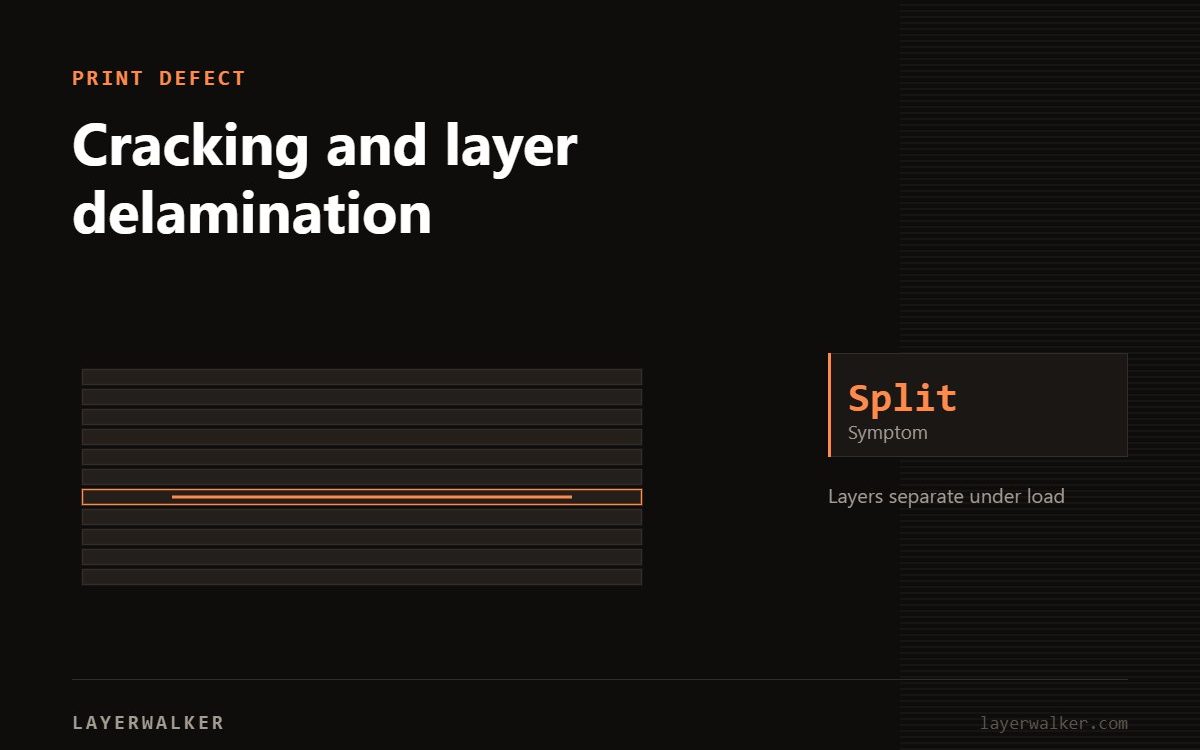 Diagram of a layer stack showing the crack print defect.
