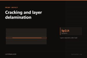 Diagram of a layer stack showing the crack print defect.