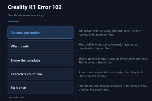 Creality K1 Error 102 — G-code file name too long
