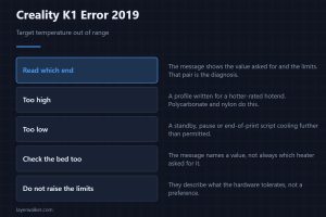 Creality K1 Error 2019 — Target temperature out of range