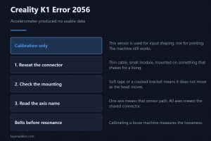 Creality K1 Error 2056 — Accelerometer produced no usable data