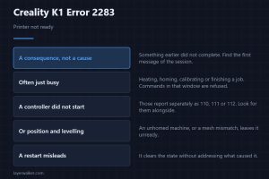 Creality K1 Error 2283 — Printer not ready