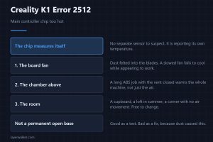 Creality K1 Error 2512 — Main controller chip too hot