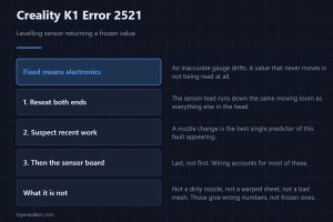 Creality K1 Error 2521 — Levelling sensor returning a frozen value
