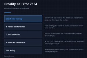 Creality K1 Error 2564 — Nozzle did not heat as expected