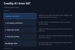 Creality K1 Error 507 — LiDAR alignment failure