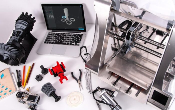 3D printer extruder running filament through the hot end