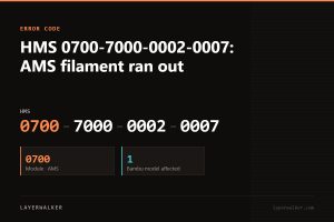 Bambu Lab HMS error code 0700-7000-0002-0007, module 0700 (AMS), affecting 1 Bambu printer model.