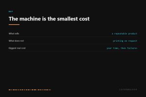 How to make money with a 3D printer: what sells is a repeatable product, what does not sell is printing on request, and the biggest real cost is your own time followed by failed prints.