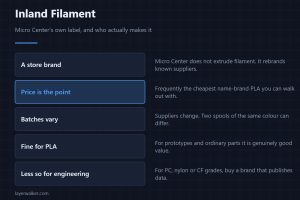 Inland Filament — Micro Center's own label, and who actually makes it