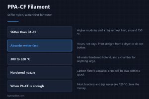PPA-CF Filament — Stiffer nylon, same thirst for water