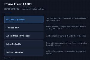 Prusa Error 13301 — HOMING ERROR Z — the loadcell, not an endstop