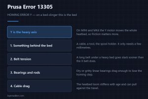 Prusa Error 13305 — HOMING ERROR Y — on a bed-slinger this is the bed