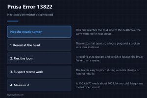 Prusa Error 13822 — Heatbreak thermistor disconnected
