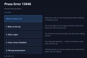 Prusa Error 13846 — Nozzle cleaning failed