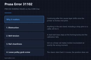 Prusa Error 31102 — PRECISE HOMING FAILED on the CORE One