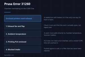 Prusa Error 31260 — Chamber overheating on the CORE One