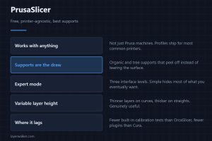 PrusaSlicer — Free, printer-agnostic, best supports