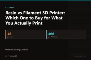 Key figures for Resin vs Filament 3D Printer: Which One to Buy for What You Actually Print: 18 µm resin, 400 µm FDM line.