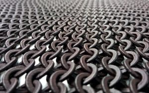 3D printed chainmail showing fine interlocking detail