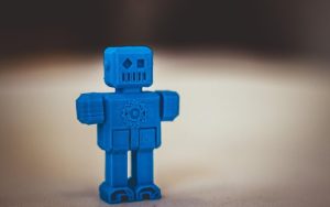 3D printed robot model with overhanging geometry