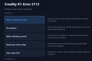 Creality K1 Error 2113 — Extruder could not be configured