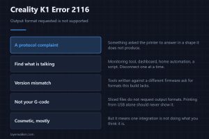 Creality K1 Error 2116 — Output format requested is not supported