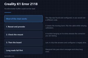 Creality K1 Error 2118 — Accelerometer buffer could not be read
