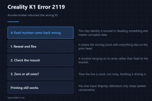 Creality K1 Error 2119 — Accelerometer returned the wrong ID