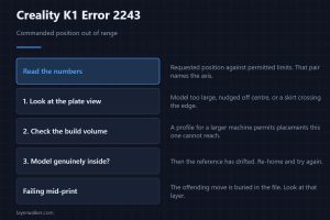 Creality K1 Error 2243 — Commanded position out of range