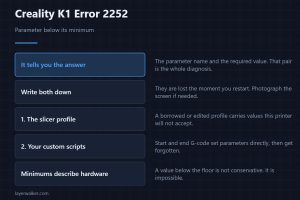 Creality K1 Error 2252 — Parameter below its minimum