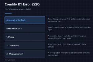 Creality K1 Error 2295 — Controller restart attempt failed