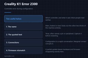 Creality K1 Error 2300 — Controller error during configuration