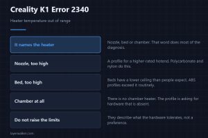 Creality K1 Error 2340 — Heater temperature out of range