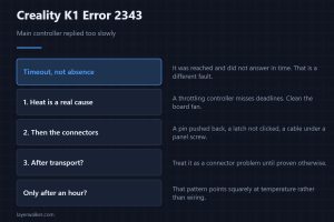 Creality K1 Error 2343 — Main controller replied too slowly