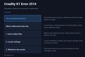 Creality K1 Error 2514 — Parameter inside the command is malformed
