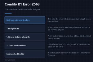 Creality K1 Error 2563 — Host board and motion controller disagree