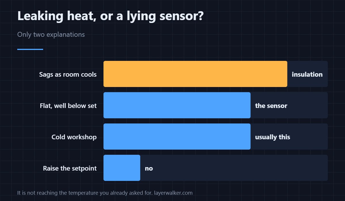 Not a failure yet. A heater that never gets to stop.
