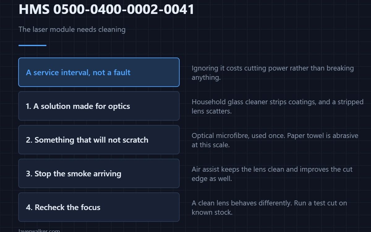 HMS 0500-0400-0002-0041 — The laser module needs cleaning