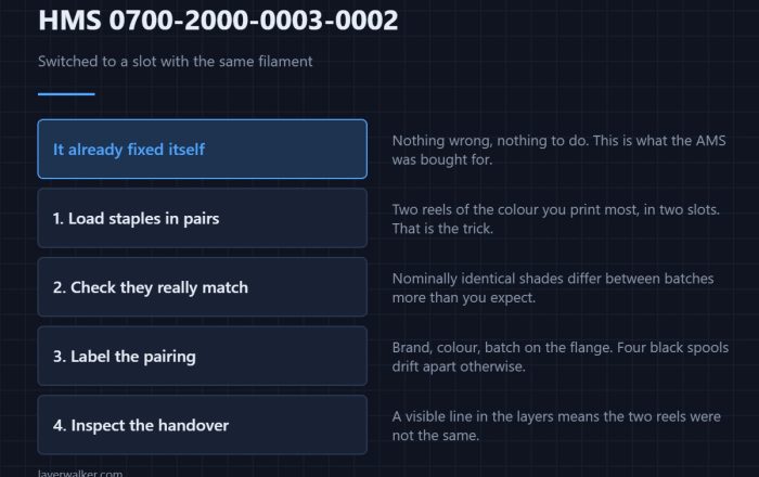 HMS 0700-2000-0003-0002 — Switched to a slot with the same filament