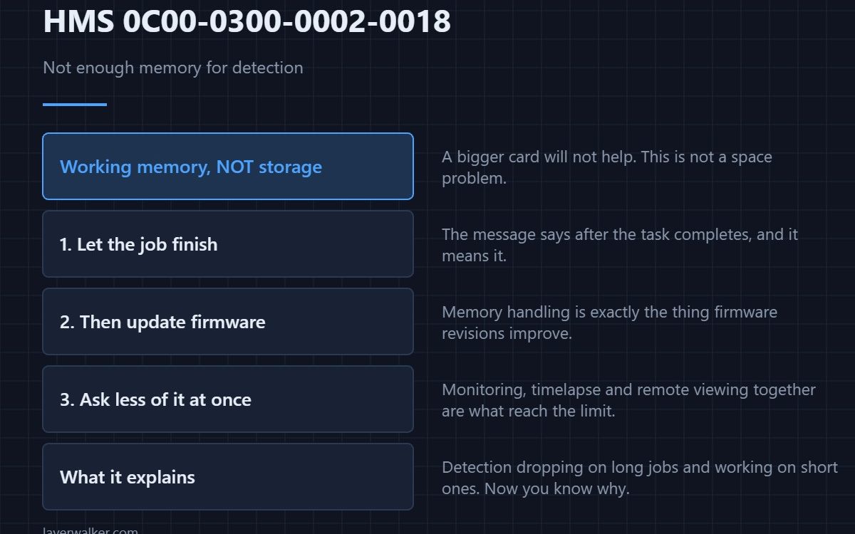 HMS 0C00-0300-0002-0018 — Not enough memory for detection