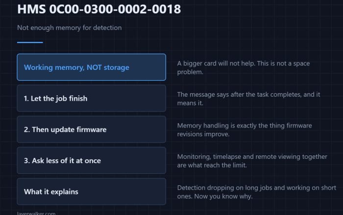 HMS 0C00-0300-0002-0018 — Not enough memory for detection