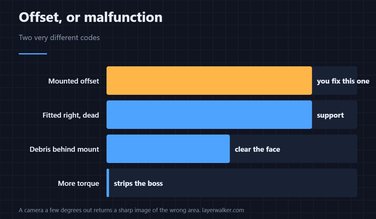 A mounting fault with a fix you can do, unlike most camera codes.