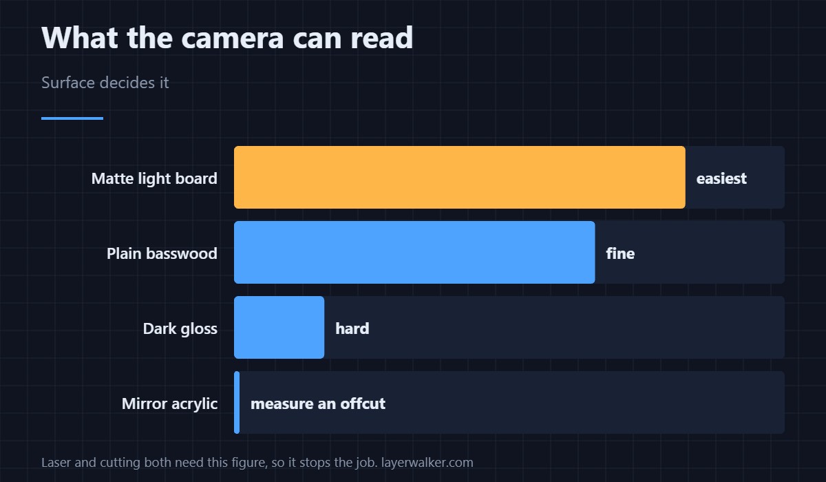 The camera could not find the surface. Usually the surface is at fault.